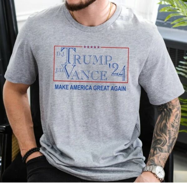 DJ Trump Shirt, JD Vance Tee, Trump 2024 Tee, Make America Great Tee, Vance Supporter Tee, Republican Tee, They Missed Shirt, Patriotic Tee3