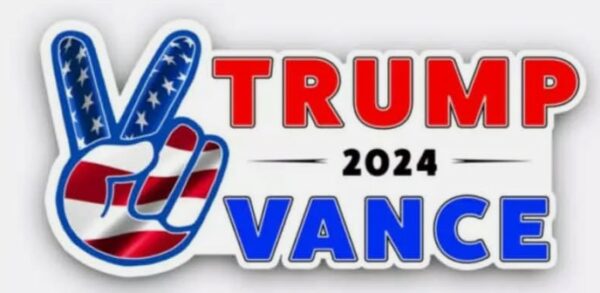 Donald Trump JD Vance For President Peace 2024 Vinyl Sticker L