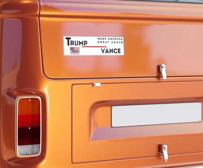 Trump & JD Vance: America First, MAGA 2024 Bumper Sticker 7 Donald Trump JD Vance bumper sticker, jd vance, trump 2024, Trump & JD Vance, America First, MAGA,1