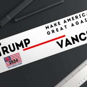 Trump & JD Vance: America First, MAGA 2024 Bumper Sticker 4 Donald Trump JD Vance bumper sticker, jd vance, trump 2024, Trump & JD Vance, America First, MAGA,2