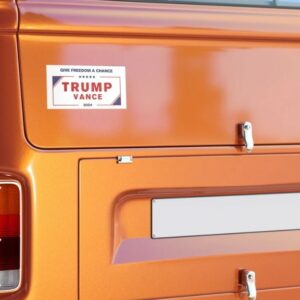 Give Freedom a Chance: Trump Vance 2024 Bumper Sticker for MAGA Supporters 5 Give Freedom a Chance Trump Vance Election 2024 Bumper Sticker, MAGA Make America Great Once Again Car Truck Sticker1