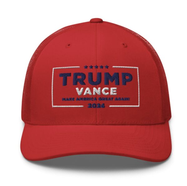 Hulk Hogan Trump Vance Red Retro Trucker Hat