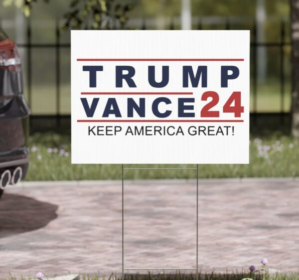 Official RNC Pick Trump Vance 2024 Yard Sign Usa