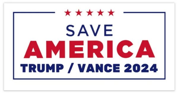 Save America Trump & Vance 2024 Bumper Sticke