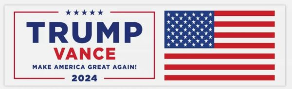 TRUMP VANCE 2024 Bumper Sticker MAGA Make America Great Again!