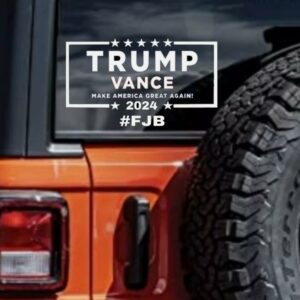 TRUMP VANCE 2024 #FJB Bumper Sticker: Durable Vinyl, Water-Resistant 3 TRUMP VANCE 2024 #FJB Bumper White Sticker Vinyl Water-resistant1