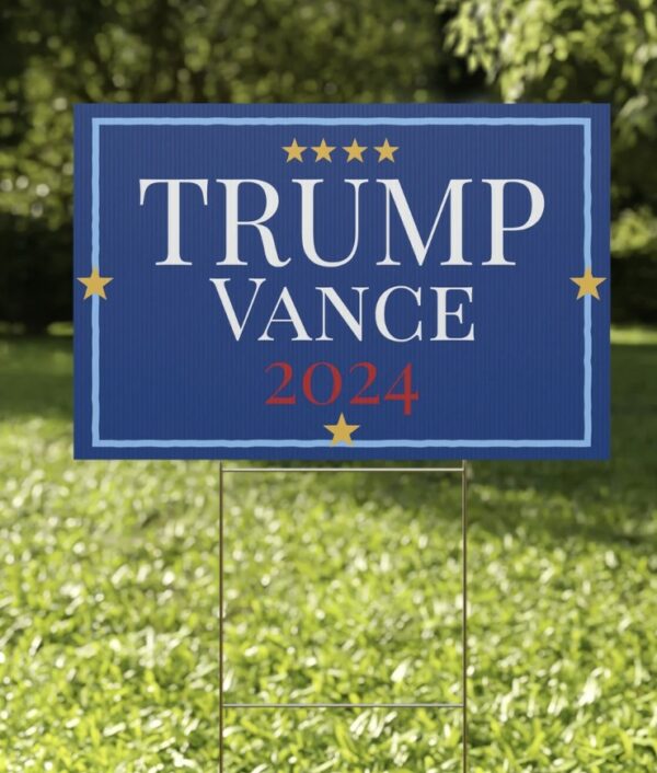 TRUMP Vance 2024 Plastic Yard Sign