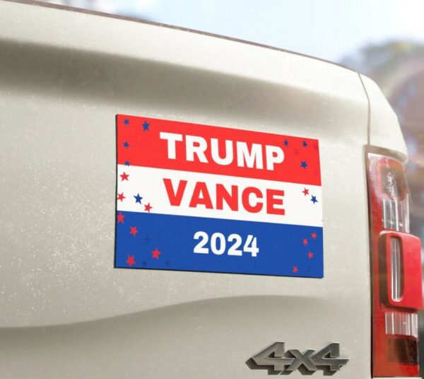 Trump Vance 2024 Car magnet, Elections 2024 car decal, Election 2024 bumper sticker, American flag bumper sticker4