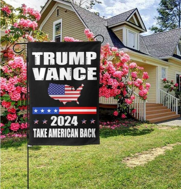 Trump-Vance 2024 Garden Flag,Donald Trump 2024 President J D-Vance Ake Save American Back Double Sided Garden Flag House5