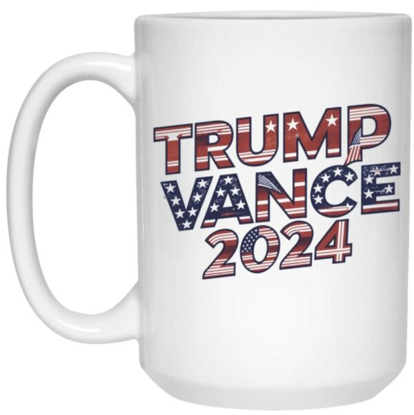 Trump Vance 2024 Mug, Political Campaign Mug, Patriotic Gift for Supporters, Election Year Souvenir, American Flag Design1