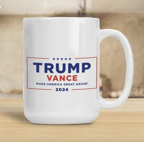 Trump Vance 2024 Mugs - Your Choice of 11oz or 15oz Mugs with Official LOGO and Campaign Logo Republican Nominee Donald J Trump - JD Vance Mgu us