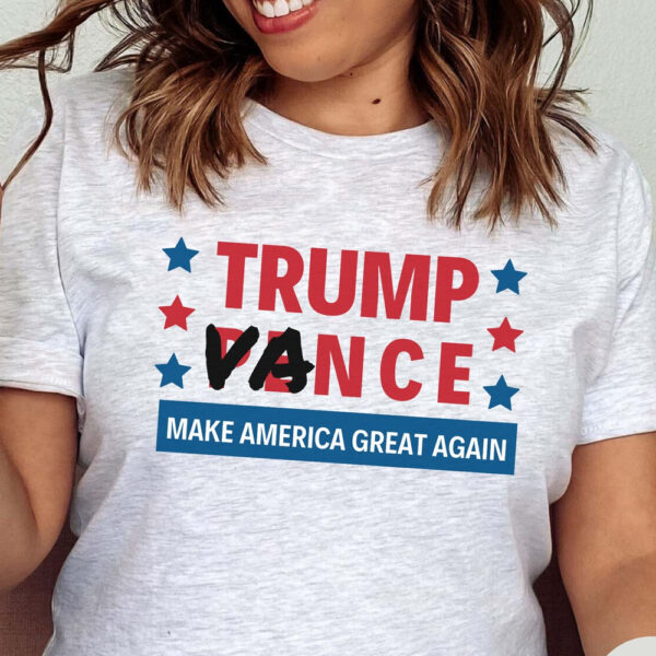 Trump Vance 2024 President Graphic T-Shirt, Donald Trump J.D Campaign Rally Support Election, Adult V-Neck TShirt, Republican MAGA T-Shirt2