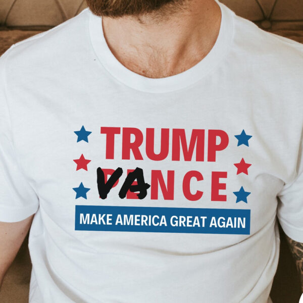 Trump Vance 2024 President Graphic T-Shirt, Donald Trump J.D Campaign Rally Support Election, Adult V-Neck TShirt, Republican MAGA T-Shirt4