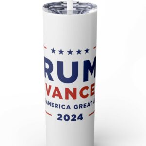 Trump Vance 2024 Skinny Tumbler with Straw, 20oz 7 Trump Vance 2024 Skinny Tumbler with Straw, 20oz