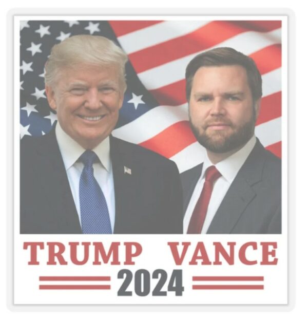 Trump Vance 2024 Sticker USA Flag Trump Vance Sticker Trump 2024 Sticker JD Vance Sticker Vance VP 2024 Election Vice President Picked1