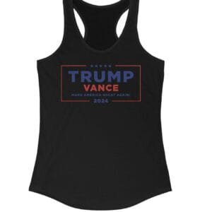 Trump Vance MAGA Women's Ideal Racerback Tank 12 Trump Vance MAGA Women's Ideal Racerback Tanks