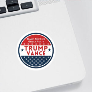 Official Trump Vance 2024 MAGA Round Vinyl Decals 4 Official Trump Vance 2024 Make America Great Again Round Vinyl Decals2