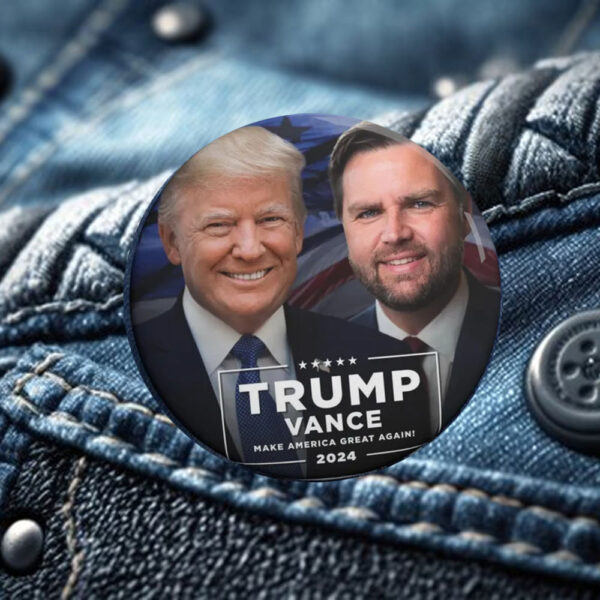 Official Trump Vance 2024 Pin Button, President Trump1