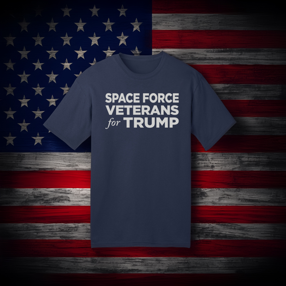 Space Force Veterans for Trump Navy T-Shirt 8 Space Force Veterans for Trump Navy T-Shirts