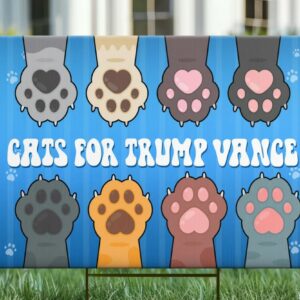 Cats For Trump Vance Yard Sign, Trump Vance 2024 Yard Sign, Vote for Trump, President Election 2024, Political Lawn Sign - 2 Sides w H Stake 3 Cats For Trump Vance Yard Sign, Trump Vance 2024 Yard Sign, Vote for Trump, President Election 2024, Political Lawn Sign - 2 Sides w H Stake1