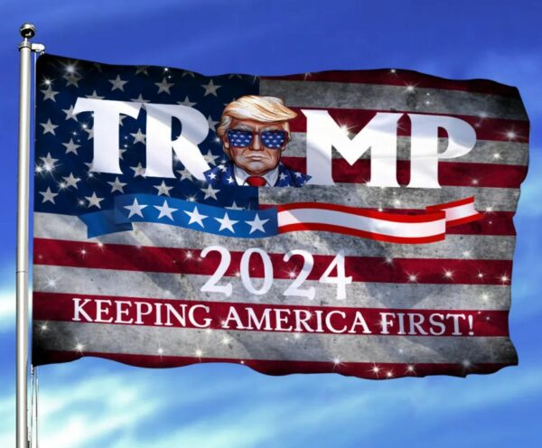 Double-side Printed Trump Keeping America First Flag, Trump For President 2024 Flag, Support Flag, Trump Republican Flag, Election Decor