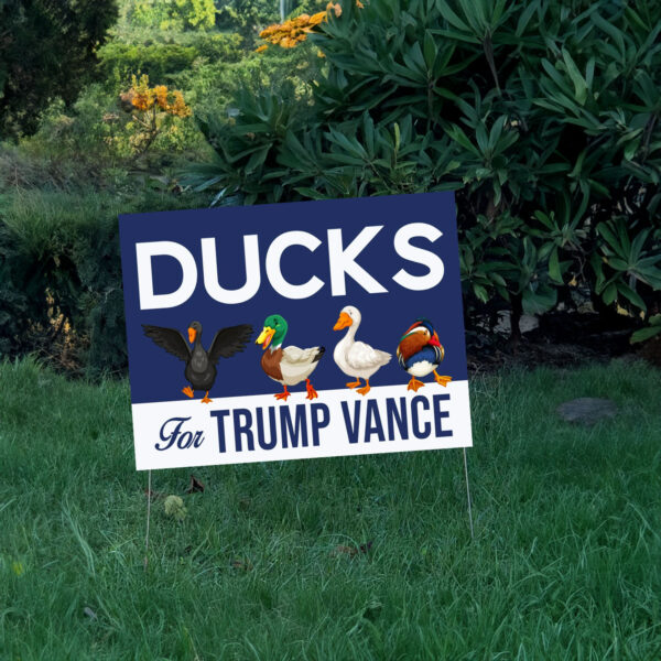 Ducks For Trump Vance Yard Sign, Vance Trump Kennedy Sign, Republican Garden Sign