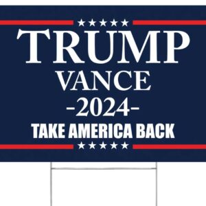 Made in America - Not China - Trump Vance 2024 yard sign Take America Back lawn Rally Placard Outdoor 18" x 12" 2 sided print with H-Stake 5 Made in America - Not China - Trump Vance 2024 yard sign Take America Back lawn Rally Placard Outdoor 18 x 12 2 sided print with H-Stake2