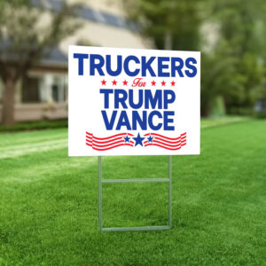 Truckers For Trump Vance Yard Sign, Trump Vance Yard Sign 5 Truckers For Trump Vance Yard Sign, Republican Garden Sign, President Election 2024