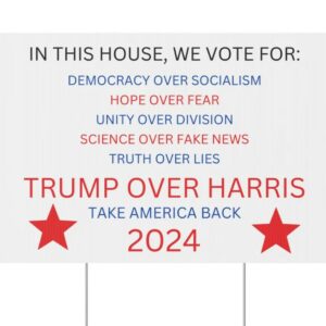 Trump 2024 Plastic Yard Sign, Trump Vance Take America Back Political Signage, 18" x 12" garden sign, stake included, double sided 3 Trump 2024 Plastic Yard Sign, Trump Vance Take America Back Political Signage, 18 x 12 garden sign, stake included, double sided1