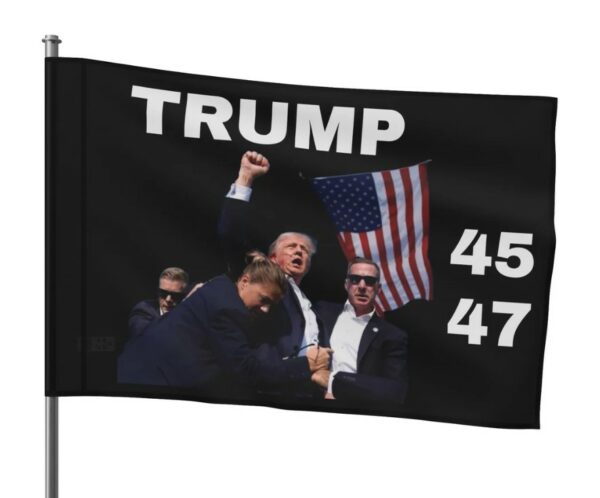 Trump 45 47 Flag Iconic Moment Trump 2024 MAGA Make America Great Again Gift for Her Gift for Him Custom Design