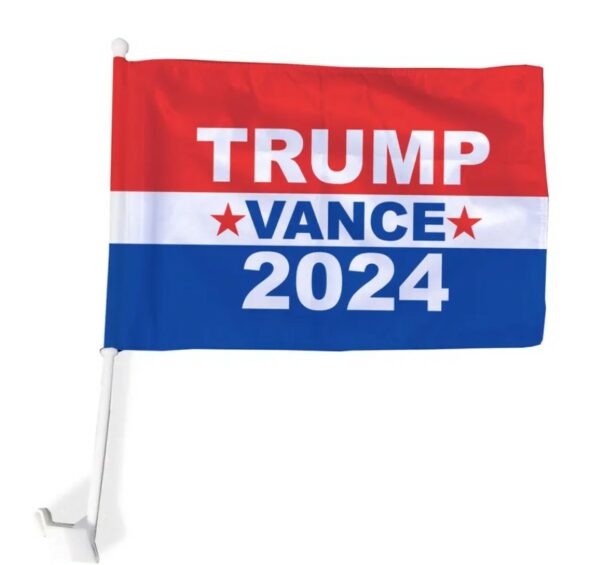 Trump Car Flag – 18 x 12 Election Car Flag – Vote Trump Vance Car Flag - Vote Donald Trump 2024 - MAGA Car Flag - Rated Up To 70 MPH1