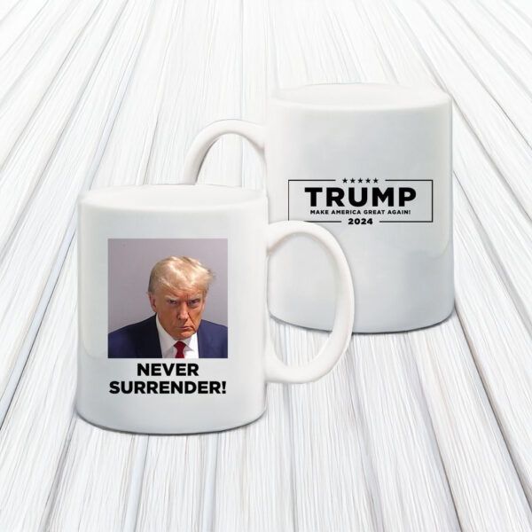 Trump Never Surrender White Coffee Mug US