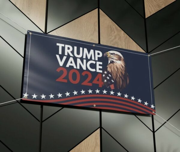 Trump Vance 2024 Banner, MAGA Banner, Republican Flag, American Eagle, Patriotic Banner2