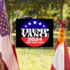 Trump Vance 2024 Fight Fight Fight On Black Election Political Yard Sign