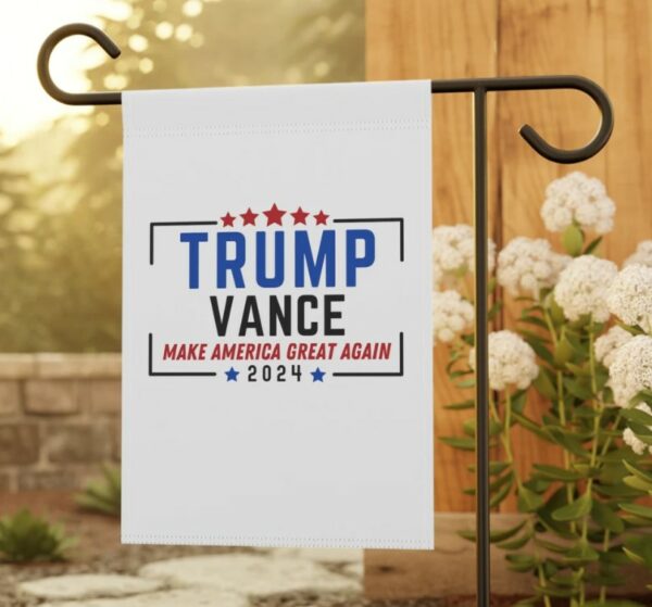 Trump Vance 2024 Logo Garden Flag, Trump Vance Logo Make America Great Again banner, Trump JD Vance Garden flag, Trump banners, Trump 20241