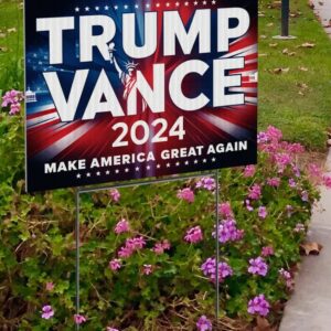 Trump Vance 2024 Make America Great Again Yard Sign with Stakes, Double Sided Political Yard Sign for Republican Party (Design 1) 5 Trump Vance 2024 Make America Great Again Yard Sign with Stakes, Double Sided Political Yard Sign for Republican Party (Design 1)1