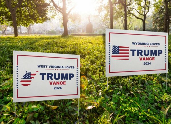 Trump Vance 2024 Make America Great Again Yard Sign with Stakes, Double Sided Political Yard Sign for Republican Party Personalized Donald