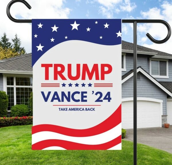 Trump Vance 2024 Republican Outdoor Garden Flag, American Political Yard Art, President Trump and Vance Campaign Gift, Patriotic Decor2