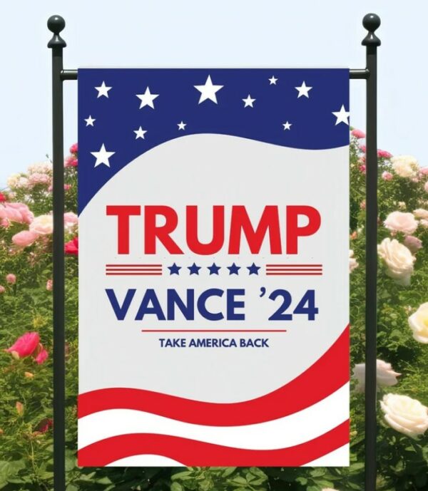 Trump Vance 2024 Republican Outdoor Garden Flag, American Political Yard Art, President Trump and Vance Campaign Gift, Patriotic Decor3