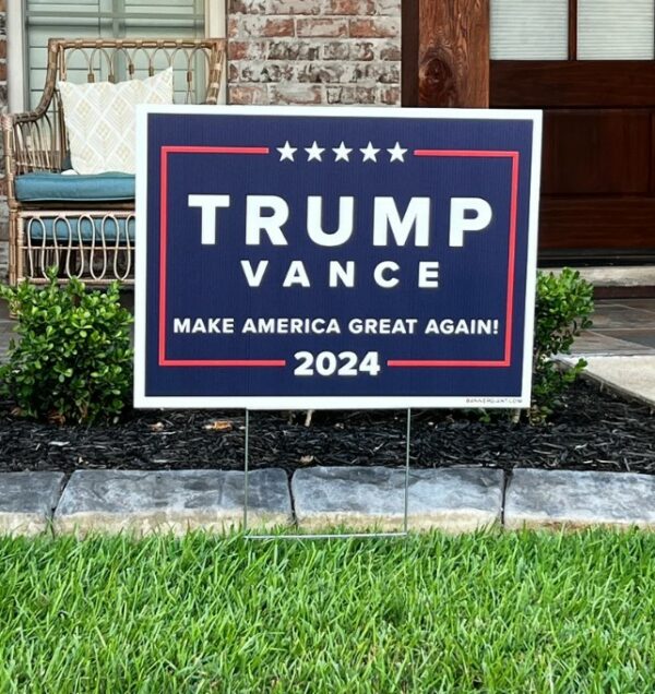 Trump Vance 2024 Single-Sided Yard Sign w2 Free Decals Donald Trump Campaign Sign, Donald Trump, Trump 2024, MAGA Decals, Ships Same DayTrump Vance 2024 Single-Sided Yard Sign w2 Free Decals Donald Trump Campaign Sign, Donald Trump, Trump 2024, MAGA Decals, Ships Same Day