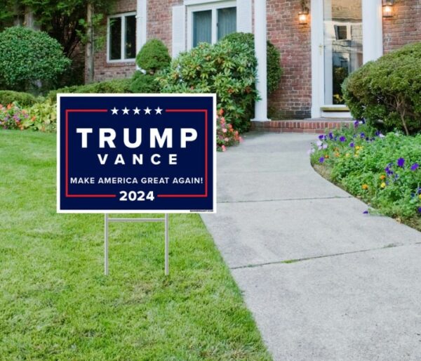 Trump Vance 2024 Single-Sided Yard Sign w2 Free Decals Donald Trump Campaign Sign, Donald Trump, Trump 2024, MAGA Decals, Ships Same Day2