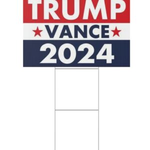 Trump Vance 2024 Yard Sign, 18" x 12" or a Large 36" x 24" Horizontal, Double-Sided Sign, Metal H-Stake. Pick your size when ordering. 4 Trump Vance 2024 Yard Sign, 18 x 12 or a Large 36 x 24 Horizontal, Double-Sided Sign, Metal H-Stake. Pick your size when ordering.1