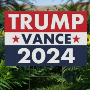 Trump Vance 2024 Yard Sign, 18" x 12" or a Large 36" x 24" Horizontal, Double-Sided Sign, Metal H-Stake. Pick your size when ordering. 5 Trump Vance 2024 Yard Sign, 18 x 12 or a Large 36 x 24 Horizontal, Double-Sided Sign, Metal H-Stake. Pick your size when ordering.2