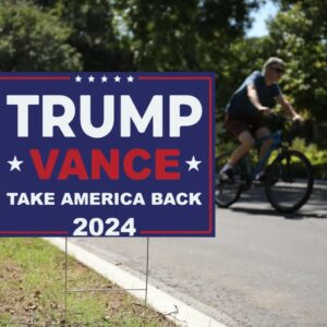 Trump Vance 2024 Yard Sign - Coroplast American Flag Donald Trump For President 2024, Take America Back Yard Sign with Metal H-Stake 6 Trump Vance 2024 Yard Sign - Coroplast American Flag Donald Trump For President 2024, Take America Back Yard Sign with Metal H-Stake2