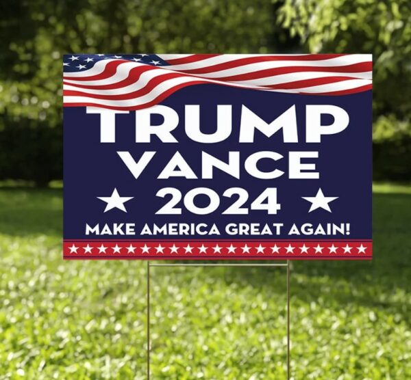 Trump Vance 2024 Yard Sign, Trump Vance Make America Great Again Yard Sign, Trump For President Yard Sign H-stake Included TD-0723-RD2Q