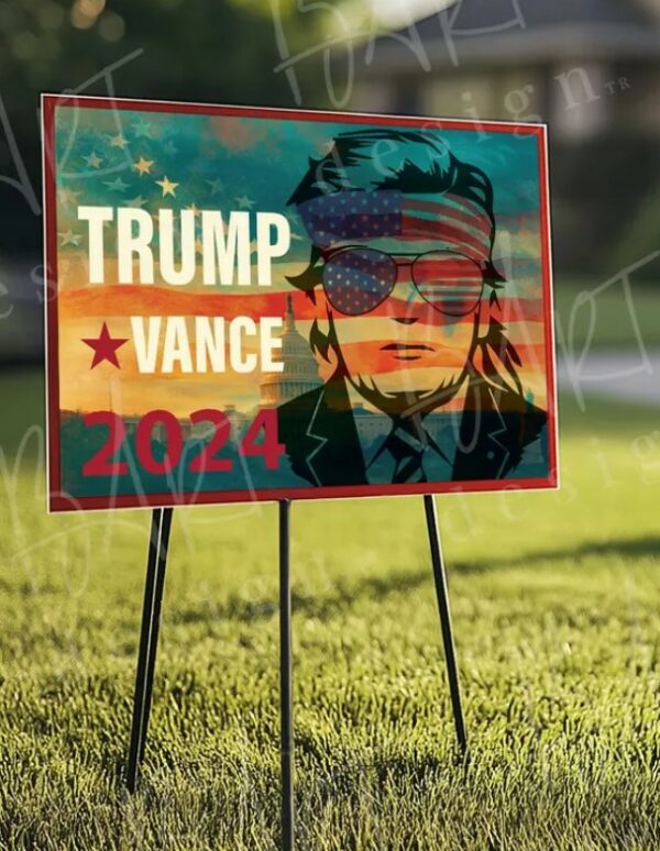 Trump & Vance Campaign Yard Sign 18x24 Inch Printable Sign Pro-Trump 2024 Digital Yard Sign1