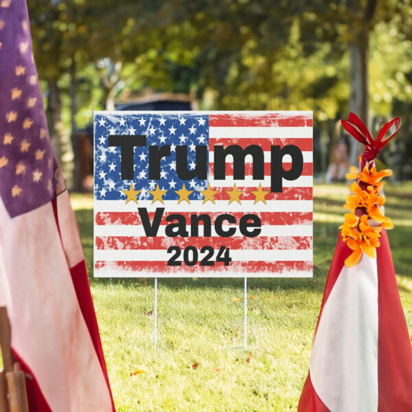 Trump Vance Plastic Yard Sign, Trump 2024