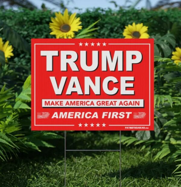 Trump Vance Plastic Yard Sign1