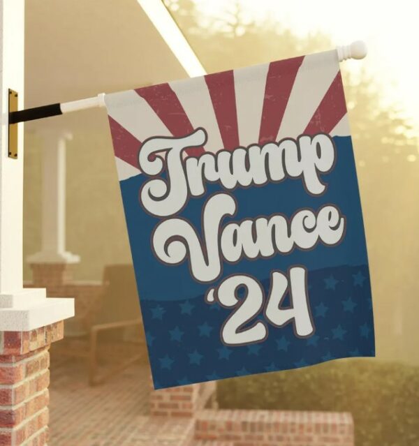 Trump Vance Presidential Election Flag, Republican Election Season Garden Flag, Patriotic Porch Flag, Red White Blue Voting Season Decor3