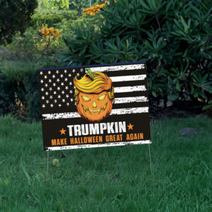 Trumpkin Garden Yard Sign 6 Trumpkin Garden Yard Sign, Halloween Trump Yard Sign, Make Halloween Great Again, Trump 2024 Yard Sign